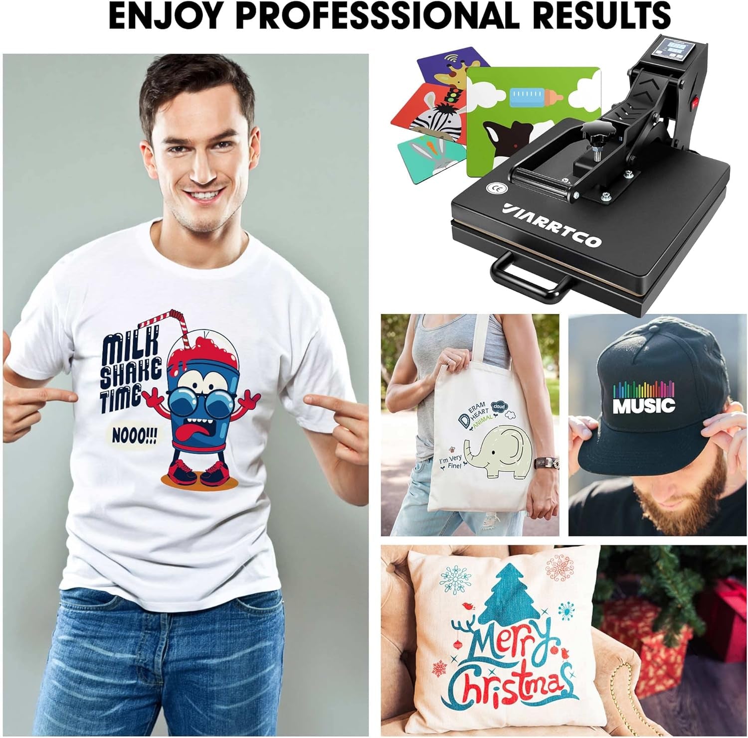 Heat Press Machine  15 X 15 Inch Digital Sublimation Power Heat Transfer for T-Shirt, Industrial High Pressure with Teflon Panel