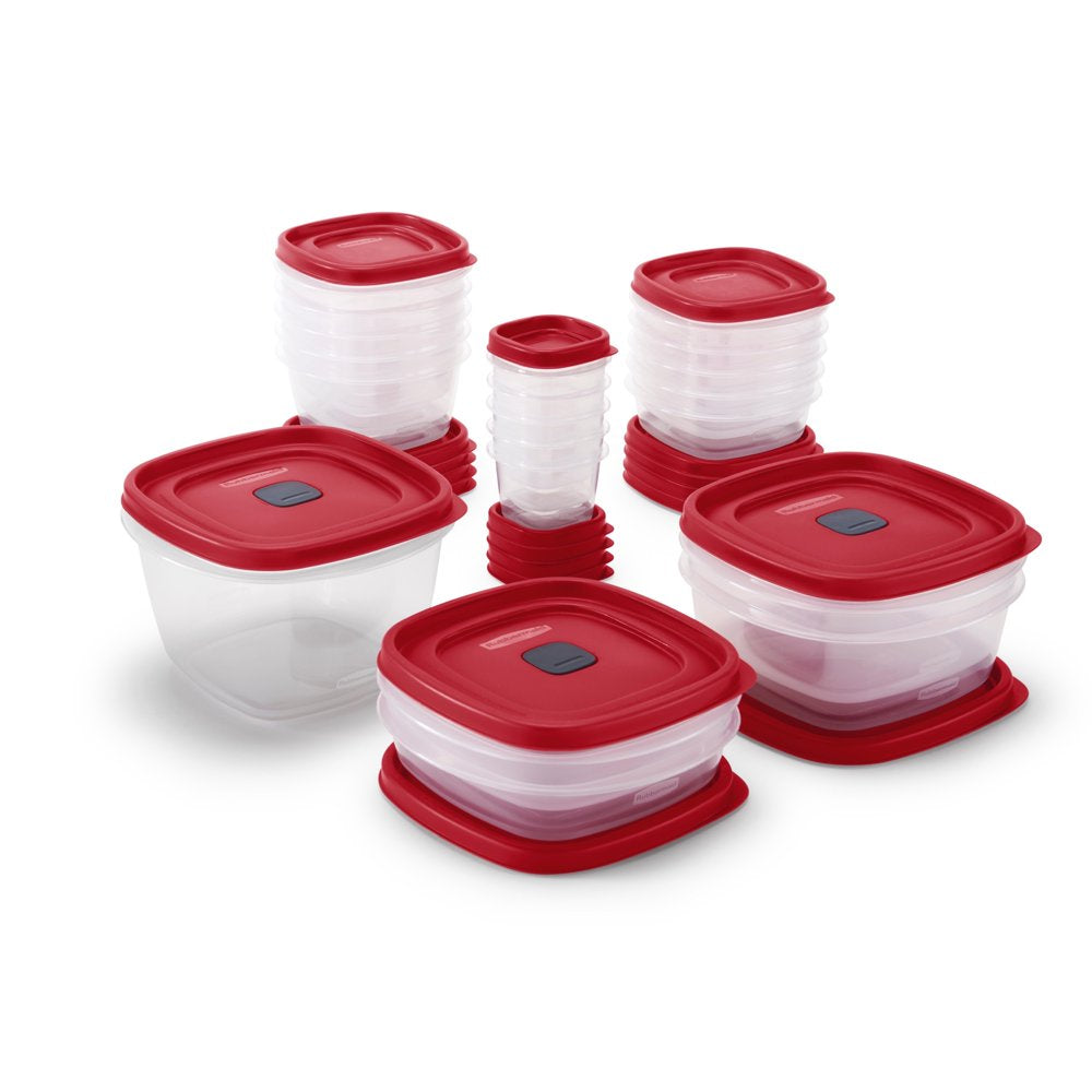 Easyfindlids 40 Piece Food Storage Containers with Vented Lids Variety Set, Red