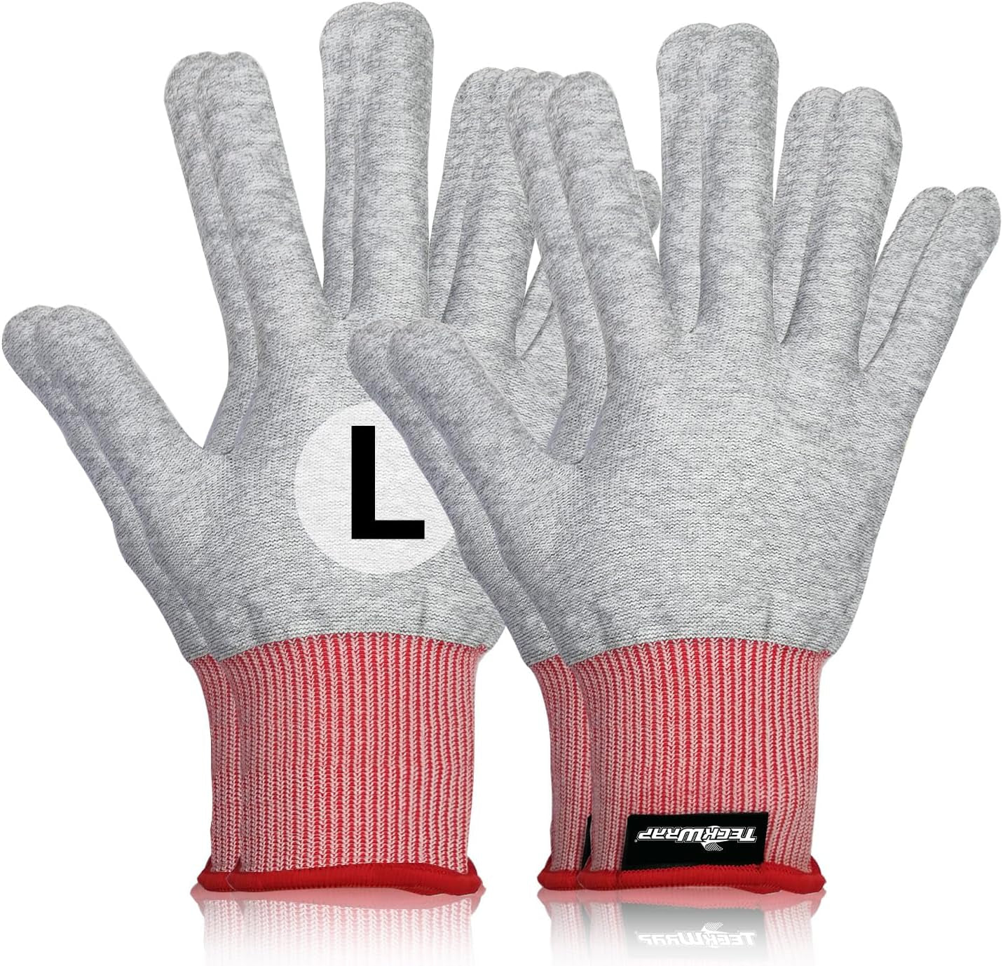 Grey Professional Vinyl Wrap Anti-Static Application Gloves (2 Pairs/Pack),Large Size for Wrap and Decal Applications