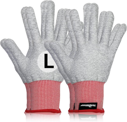 Grey Professional Vinyl Wrap Anti-Static Application Gloves (2 Pairs/Pack),Large Size for Wrap and Decal Applications