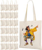 Lzerking 24 Pack Canvas Tote Bags for Sublimation, Painting, HTV - 10Oz Non-Shrink Thick Fabric, 14X15 Inch Blank Tote Bags Bulk for DIY & Custom Gifts