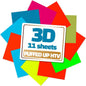 3D Puff Vinyl Heat Transfer 10" X 12" - 11 Sheets Foaming HTV Assorted Colors Bundle/Variety Pack, Adhesive Vinyl, Iron-On Transfer, Heat Press with Cricut Silhouette Cameo