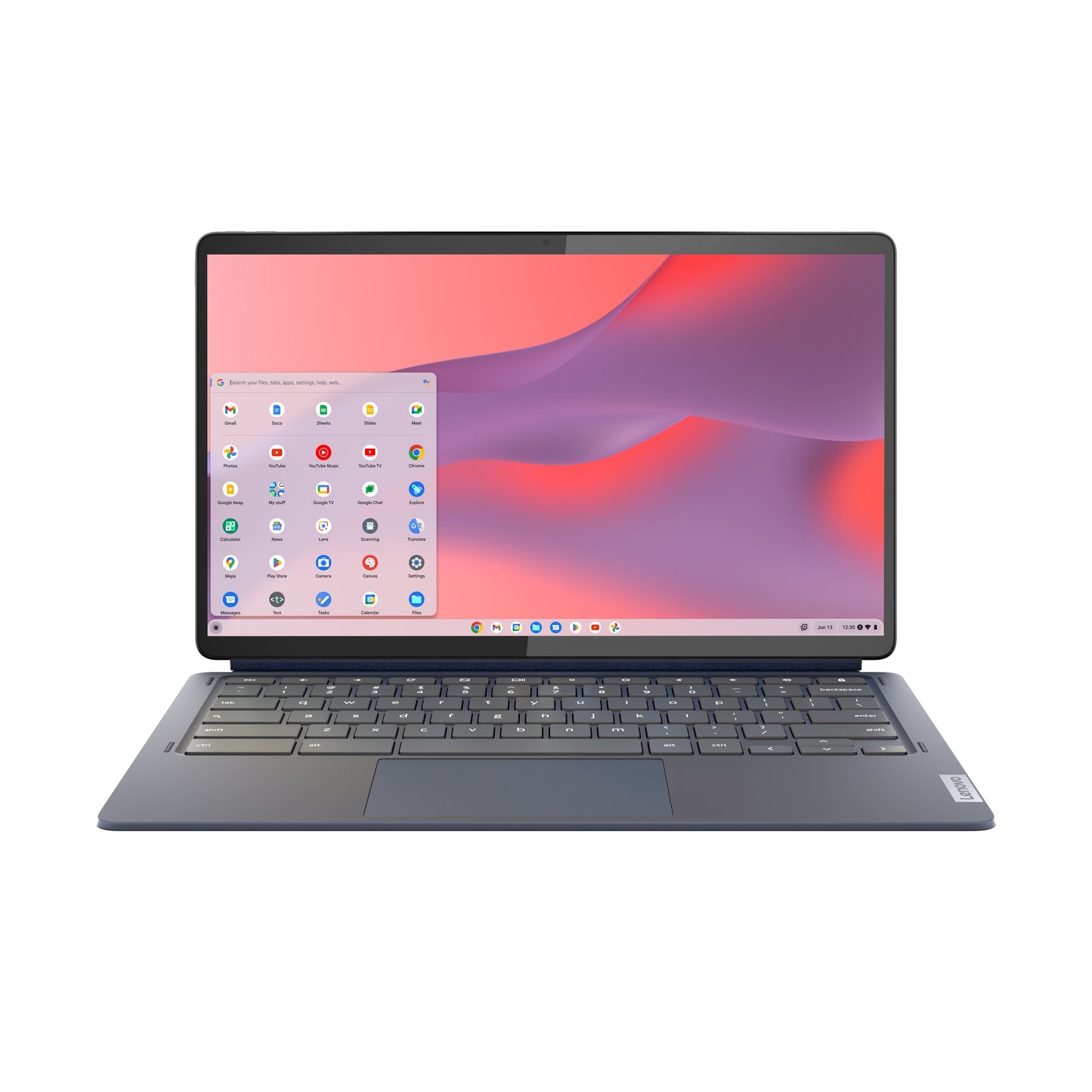 Ideapad Duet 5 Chromebook Laptop, 13.3" FHD OLED Touchscreen, Qualcomm Snapdragon SC7180, 4GB RAM, 128GB SSD, Abyss Blue, 82QS0001US