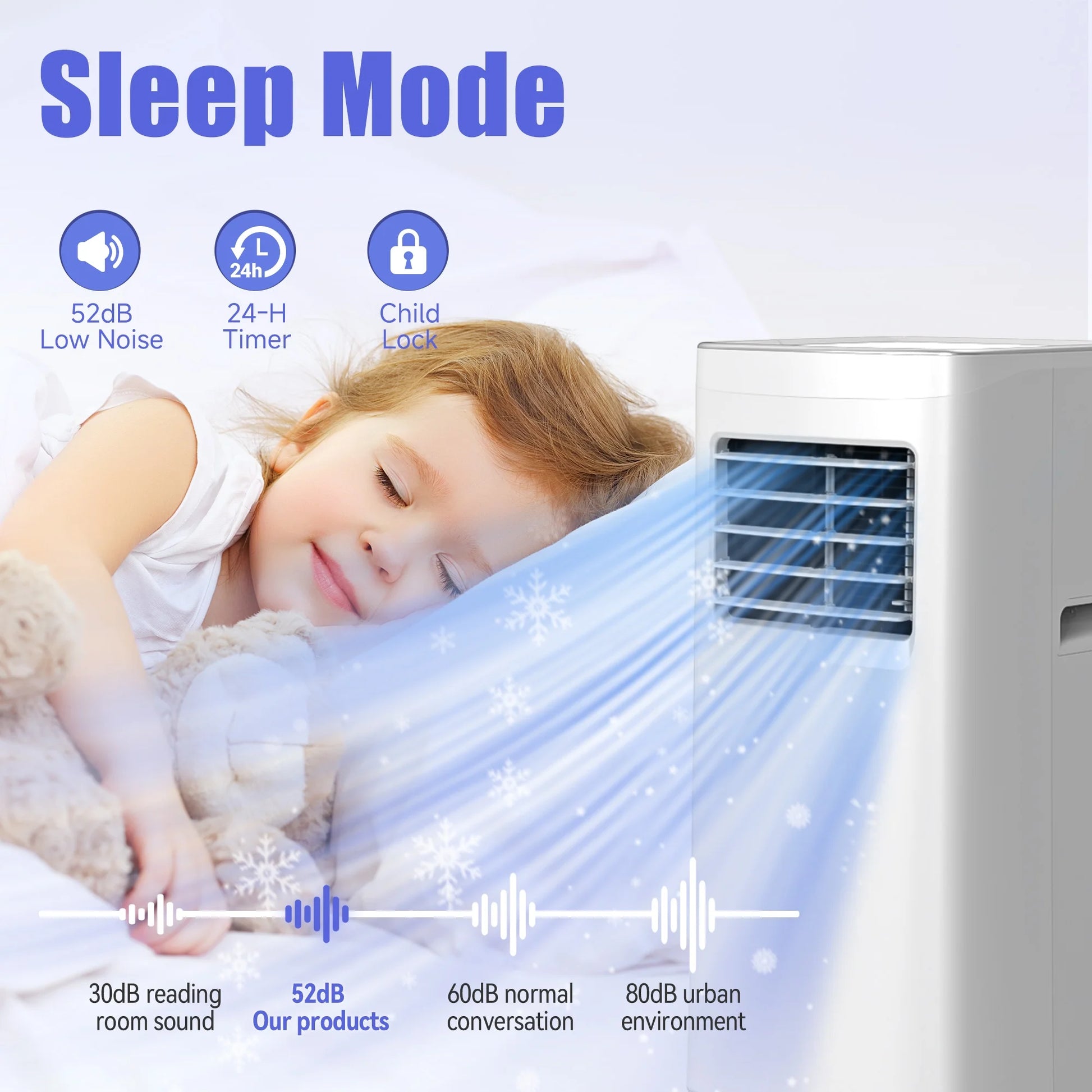 8500 BTU Portable Air Conditioners, 4 In1 Air Conditioner with Remote Control,Portable AC Cooling Range up to 360 Sq.Ft, Windows Kit,Brush,White