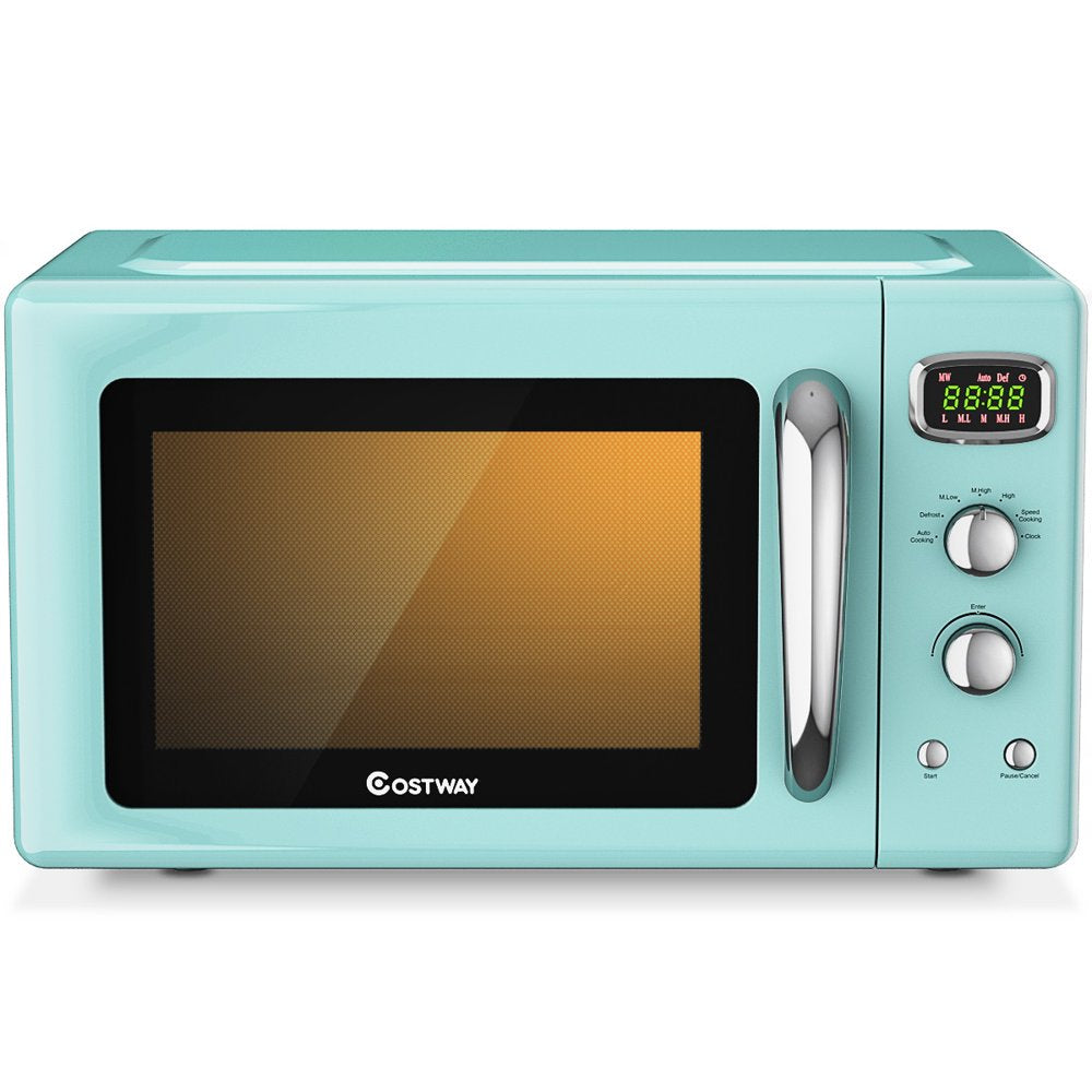 0.9Cu.Ft. Retro Countertop Compact Microwave Oven 900W 8 Cooking Settings Green