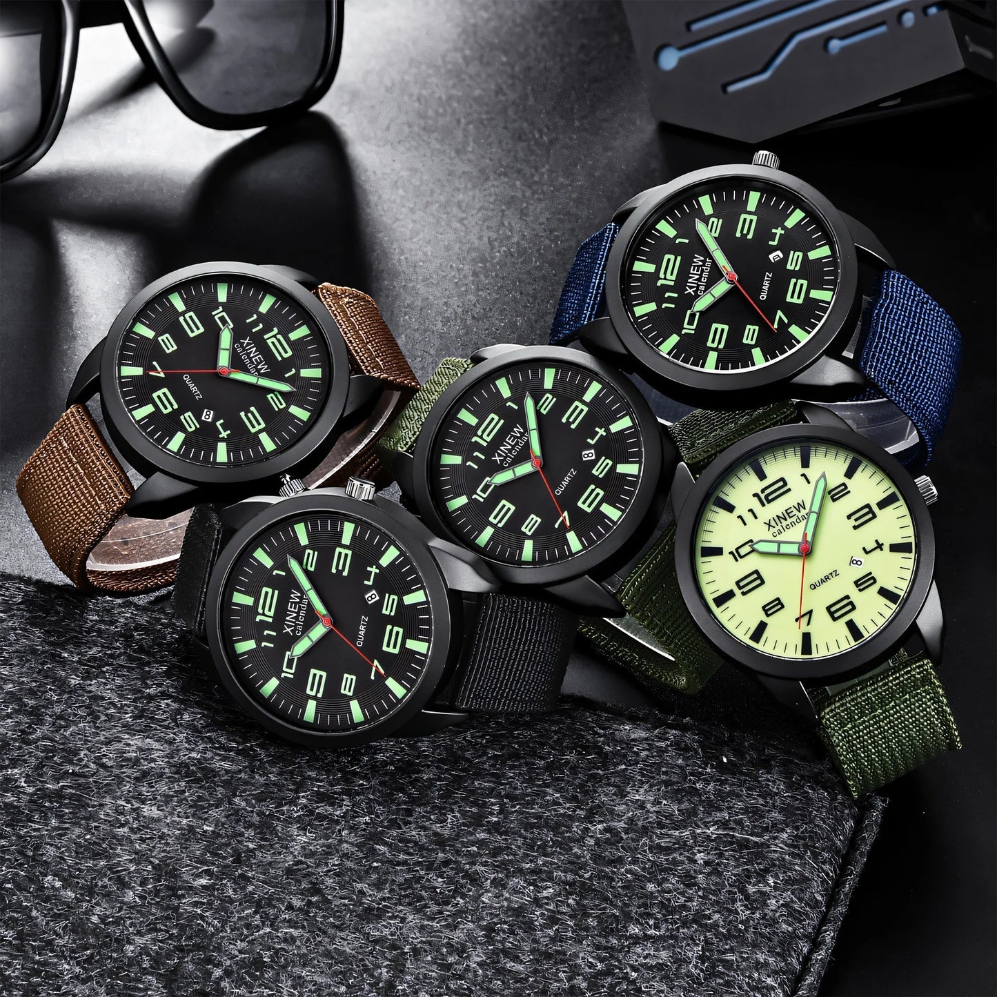 Watches for Men,Nylon Strap Watch Men'S Wrist Watches,Precise Quartz Movement Versatile Style Analog Watch,Style3