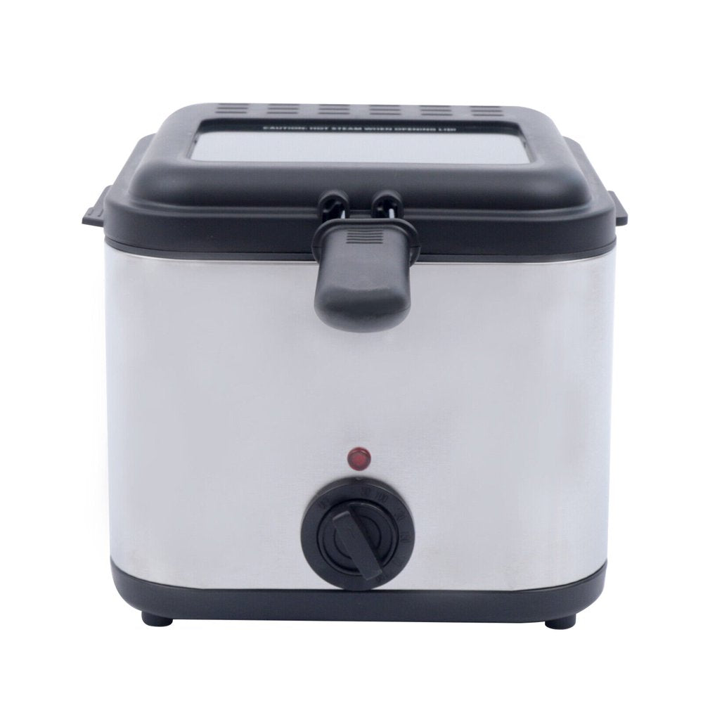 1KW Stainless-Steel 2.5L Basket Electric Deep Fryer Adjustable Temperature 110V