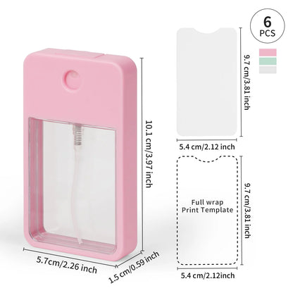 PYD Life Sublimation Blanks Card Perfume Spray Bottle 1FL. OZ 30 ml , Portable Refillable Travel Mist Sprayer with 16 PCS Double-Sided Sublimation Aluminum Sheets for Custom Design(2 options) 12 Pack & 96 Pack & 192 Pack