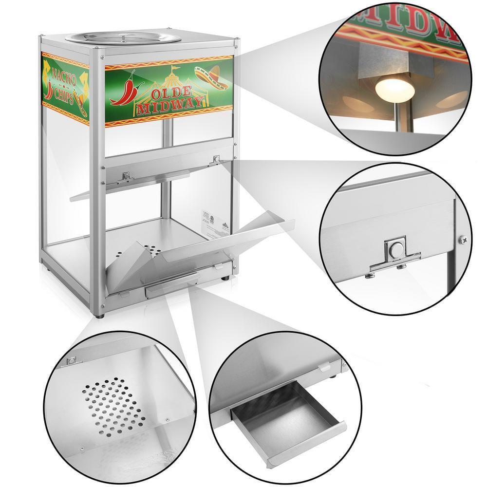 Olde Midway Popcorn Machine w/ Scoop, Commercial Grade Concession Display Chrome