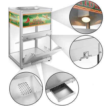 Olde Midway Popcorn Machine w/ Scoop, Commercial Grade Concession Display Chrome