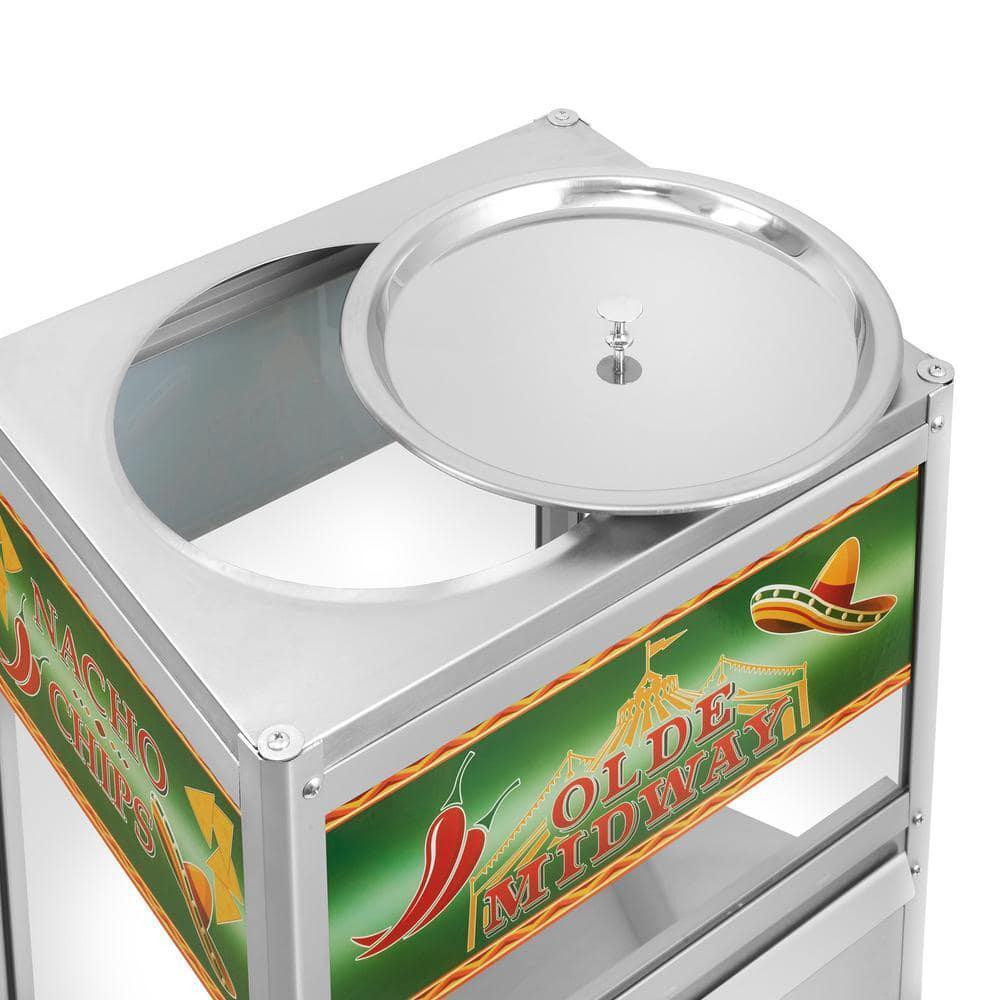Olde Midway Popcorn Machine w/ Scoop, Commercial Grade Concession Display Chrome