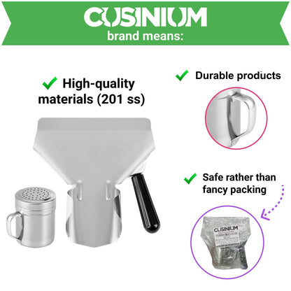 Concession Popcorn Scoop and Dredge Bundle - Metal Popcorn Scooper - French F...