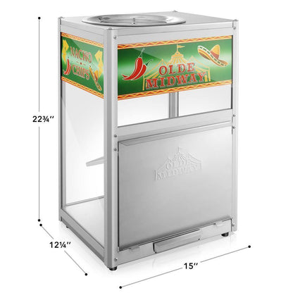 Olde Midway Popcorn Machine w/ Scoop, Commercial Grade Concession Display Chrome