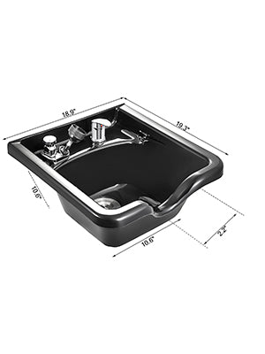 VEVOR Shampoo Bowl Sink Black ABS Plastic Salon and Spa Hair Sink Beauty Salon Equipment for Hair Stylists